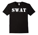 Mens SWAT Team Shirt Police Tee Small Black
