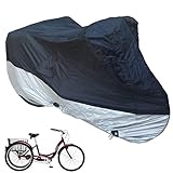 Formosa Covers Adult Tricycle Cover fits Schwinn, Westport and Meridian - Protect Your 3-Wheel Bike from Rain, Dust, Debris, and Sun When Storing Outside or Inside - Black ss400 75" L x 30" W x 44" H