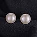 JewelryPalace Women's 6-10mm Freshwater Cultured Pearl Button Ball Stud Earrings 925 Sterling Silver