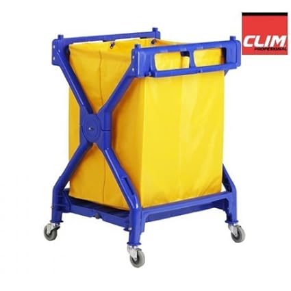 Clim Profesional Carro de lavandería Plegable Carro Plegable para Uso en lavandería, hospitales, hoteles, hostales o residencias. con Lona Resistente ...