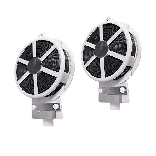 2 Pack Garden Plant Ties with Cutter, Plastic Garden Twist Tie to Fix Plant and Tie Cables (Black, Total 328 Feet)
