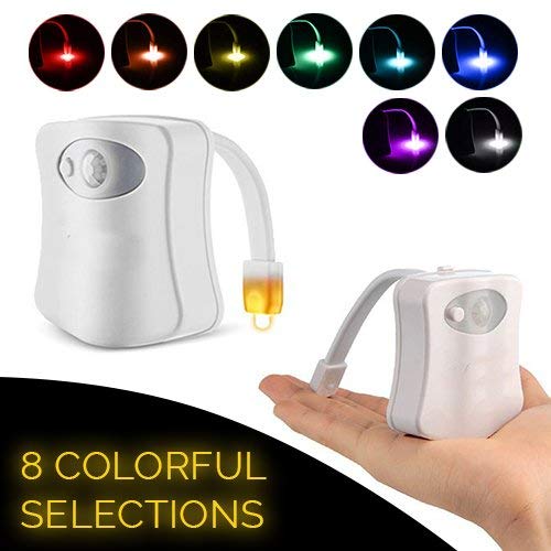 SleepinGO Multi-Color Motion Sensor LED Toilet Night Light - Light Detection Sensor- Cool New Fun Gadget for Him, Her, Men, Women, Birthday Kid - Funny Unique Gift Idea - Best Gag Christmas Present