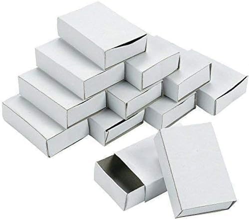 Lexicon Select 50 Plain White Card Craft Matchboxes for Arts and Crafts