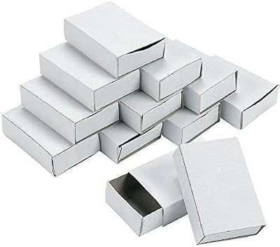 Lexicon Select 50 Plain White Card Craft Matchboxes for Arts and Crafts