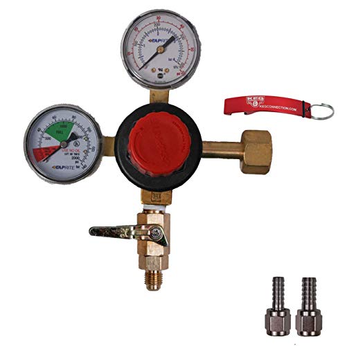 Taprite Dual Gauge CO2 Beer Regulator with MFL Check Valve Bundle by Kegconnection