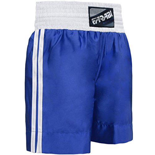 Farabi Pro Boxing Shorts for Boxing Training Punching, Sparring Fitness Gym Clothing Fairtex jiu jitsu MMA Muay Thai Kickboxing Equipment Trunks (Blue, M)