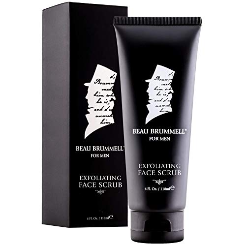 Men's Facial Scrub by Beau Brummell | Exfoliating Activated Charcoal | Organic Moisturizing Face Cleanser with Natural Essential Oils, Lavender Oils, Peppermint Infusion | Deep Condition & Cleanse