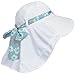 Solaris Women’s Sun Hat Neck Flap Wide Brim UV Protection UPF 50+ Foldable Fishing Cap with 2 Extra Replaceable Ribbon White