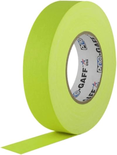 Pro Gaff RS127YE24X25 Fluorescent Matt Cloth Tape 24 mm x 25 yd Yellow