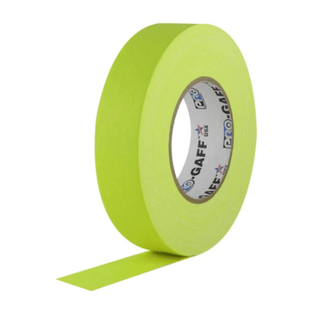 Pro-Gaff RS127YE24X25 24 mm x 25 yd Fluorescent Matt Cloth Tape