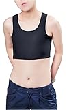 Uget Les Lesbian Tomboy Short Vest Chest Binder Tops L Black