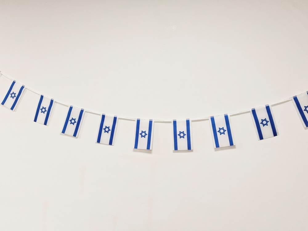 Israel Flag 40pcs Israel Flag Garland Israel 11.4M Bunting Israel National Flag Flags 14x21cm for Garden Bars Decorations