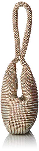 Jessica McClintock Women's Staci Mesh Wristlet Pouch, Light Gold Iridescent