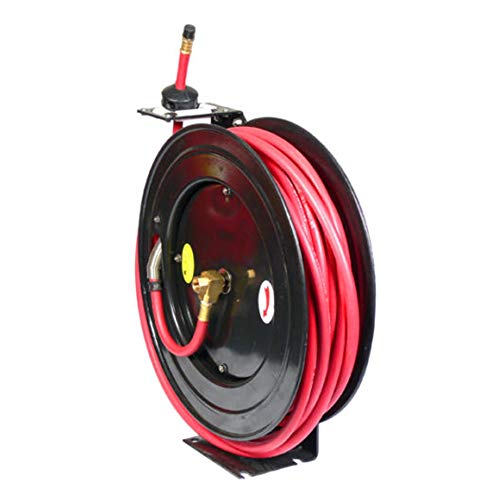 100'' x 3/8'' Retractable Air Hose Reel Feet Retractable Rubber Air Hose Reel 300 Psi 100 FT