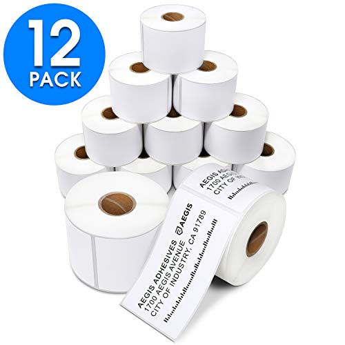 Aegis Adhesives - 2 ¼" X 4" Direct Thermal Labels for Shipping & Postage, Perforated & Compatible with Rollo Label Printer & Zebra Desktop Printers (12 Rolls, 350/Roll)