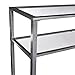 SEI Furniture Jaymes Metal & Glass 2-Tier Console Table, Silver/Black Distressing