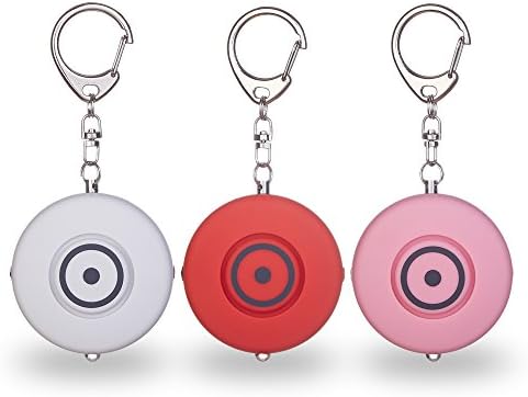 Xer๏ฌra Personal Alarm, Panic Alarm, Emergency Security Alarm, Pocket Alarm, Keychain with 130db Alarm, LED Torch keychain, Siren,Self-Protection for Woman and Children, Alarm Keychain, Set of 3, Safety for your Family, in Black, Red, White