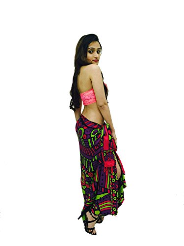 Far East Pareo Women's Sarong Swimsuit Beach Coverup Red Geometric