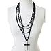 Easygoby 1Pcs Fashion Retro Multi-Layer Chains Pendant Black Cross Metal Long Necklace