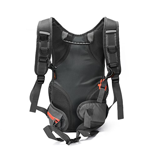 Juboury Hydration Backpack with Free 2L Water Bladder Reservoirs, 15L Hydration Rucksack Bag, All Weather Cover for Running, Hiking, Biking, and Any Other Outdoor Activity (Red)