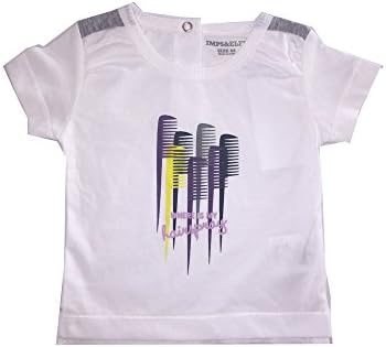 Imps &amp; Elfs White T Shirt S/s Girl Size 62 Made in Italy 0-3 Mos