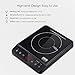 Portable Induction Cooktop, Deik 1800W Sensor Touch Induction Cooker with Child Safety Lock, Countertop Burner with Timer, 15 Power Levels and 10 Temperature Settings, Crystal Plate Surface, Black