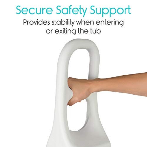 Vive Bathtub Rail - Heavy Duty Bathroom Tub Safety Rail for Elderly, Seniors, Handicap and Disabled - Clamp Railing Bath Support - Adjustable Shower Hand Grip - Handle Assist Grab Bar - Fits Most Tubs