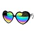 Womens Mirrored Rusta Mirror Lens Plastic Frame Heart Shape Sunglasses (Black)