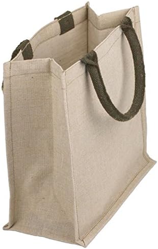 BagzDepot Reusable Jute & Cotton Blend Cute Burlap Top Handle Bags, Fashionable Wholesale Jute Tote Bags - TJ890 (6)