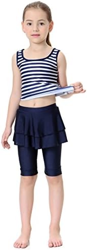ROMANTIC BEAR Muslim Girls Modest Swimwear Swimsuit Full-Cover Two-piece Beachwear