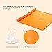 Silicone Baby Placemats for Children Kids Toddlers, Cute Stone Baby Placemats Travel with Raised Edge, Waterproof, Portable, Easy to Clean, Dishwasher Safe, BPA Free, Orange