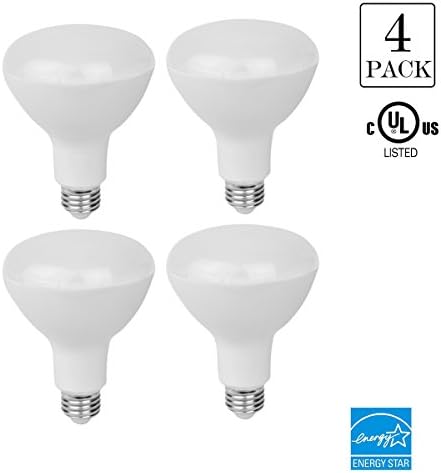 LED BR30 Flood Light Bulbs,4-Pack 15w (100w Equivalent),Daylight Glow 5000K,Medium Based (E26),1350 Lumens,Dimmable,AC120V,120 Degree Beam Angle,UL-Listed and Energy Star Approved