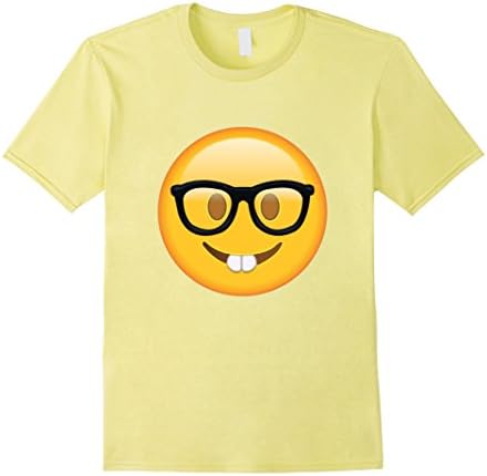 Mens Nerd Glasses Buckteeth T Shirt Medium Lemon