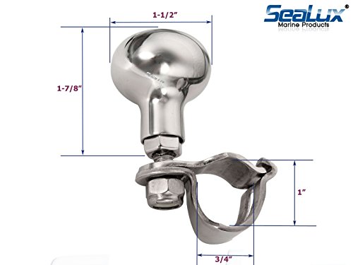 SeaLux Marine Boat Steering Wheel Turning / Control Knob/Suicide Knob -1-1/2" grip knob Small Size - 316 Marine Stainless Steel