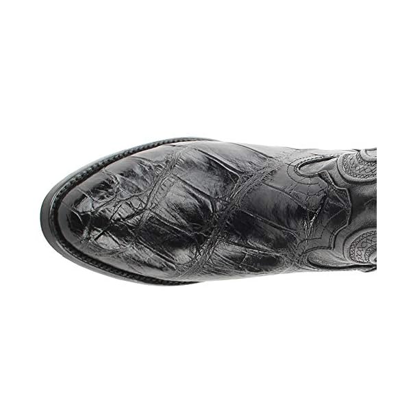 Ferrini Mens Black Leather Alligator Belly R-Toe Stallion Cowboy Boots 11 D - Image 7