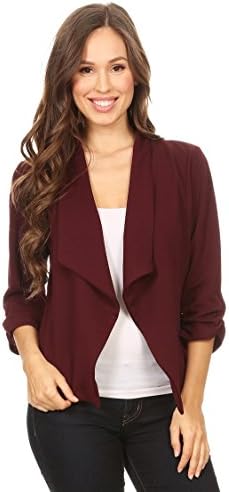 Women's Solid & Printed Open Blazer Cardigan Jacket/Made in USA