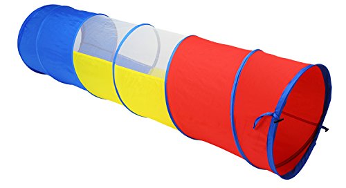 Zooawa 6 Feet Play Tunnel, Pop Up Discovery Multi-Color Tube Indoor & Outdoor Game Toy for Toddlers, Kids from 1 to 7 Years Old - Colorful