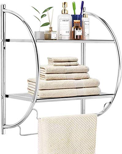 Best Towel Racks to Keep Your Bathroom Organized and Tidy 4 Plantex 2-Tier Bathroom Shelf with Towel Bars
