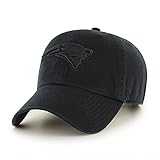 New England Patriots Hat NFL Authentic 47 Brand Clean Up Adjustable Strapback Black Football Cap Adult One Size Men & Women 100% Cotton