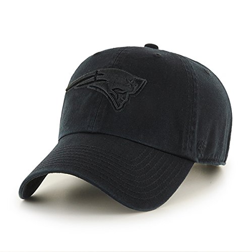 New England Patriots Hat NFL Authentic 47 Brand Clean Up Adjustable Strapback Black Football Cap Adult One Size Men & Women 100% Cotton