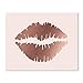 Lips Rose Gold Foil Print Blush Pink Decor Wall Art Kiss Love Makeup Fashion Girl Room Nursery 5 inches x 7 inches A35