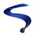 Savena Straight I Tip Hair Extensions Colorful Synthetic 0.5g/Piece 50pcs/Pack Stick Tip Hair 18” (Blue)