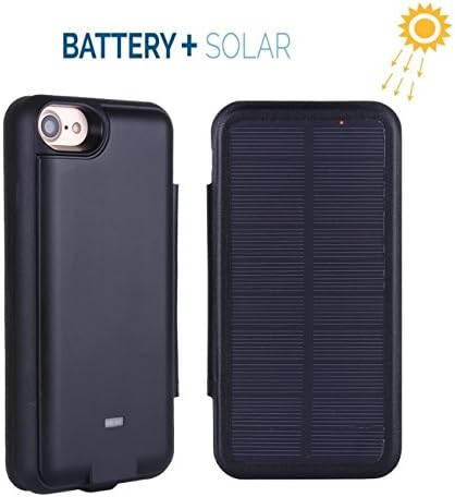 ZgearZ iPhone 6 6S 7 PLUS 5.5” SOLAR POWER Battery Case, 5000mAh External Rechargeable Phone Charger with Flip Cover. Use this Portable Protective Extended Charging Case as iPhone Backup Power.