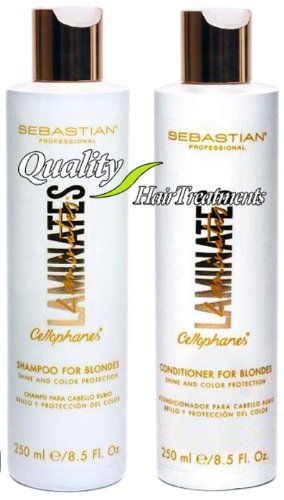 Sebastian Laminates Cellophanes Duo Set Shampoo & Conditioner for Blondes, 8.5 Oz