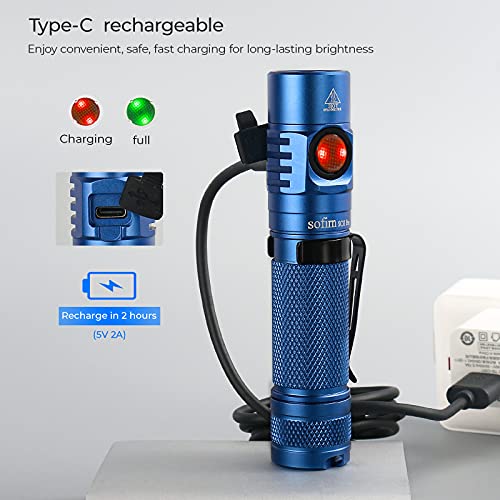 sofirn SC31 Pro Rechargeable Flashlight, Super Bright Flashlight 2000