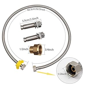 M.Z.A - Boccale d'acqua in acciaio inox con tappo di scarico, connettore, tubo intrecciato e viti di montaggio per… Marca: M.Z.A M.Z.A - Boccale d'acqua in acciaio inox con tappo di scarico, connettore, tubo intrecciato e viti di montaggio per…