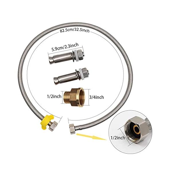 M.Z.A - Boccale d'acqua in acciaio inox con tappo di scarico, connettore, tubo intrecciato e viti di montaggio per… Marca: M.Z.A M.Z.A - Boccale d'acqua in acciaio inox con tappo di scarico, connettore, tubo intrecciato e viti di montaggio per…