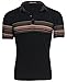 Mens retro print polo short sleeve t-shirts-Black-L