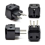 Switzerland Power Plug Adapter by OREI, 2 in 1 USA Grounded Connection - Universal Socket - Type J - 4 Pack - Perfect for Cell Phones, Laptops, Chargers & More