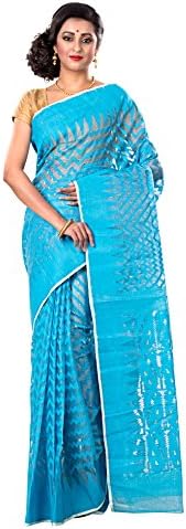 RLB Fashion Women's Cotton Silk Handloom Dhakai Jamdani Saree